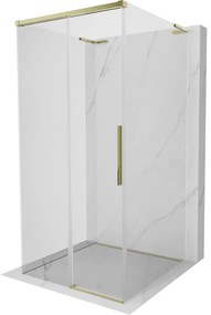 Mexen Rox-3SL, 3-stenný posuvný sprchový kút 110 x 110 cm, číre sklo, zlatý profil, 8C2L-110-110-50-00-3S