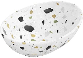 Mexen Elza, umývadlo na dosku 455x325x135 mm, biela-vzor terazzo, 21014083
