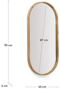 Nástenné zrkadlo s dreveným rámom 45x95 cm Magda – Kave Home