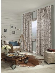 Sivo-béžový záves s prímesou ľanu 140x245 cm List – Sehlbach