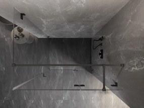 Mexen Lunar T výklopný sprchový kút pravý 130 x 120 cm, číre sklo, brúsený grafit, 834T-130-120-66-00-P