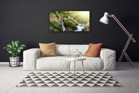 Obraz Canvas Vodopád dúha príroda potok 120x60 cm