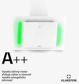 Klarstein Eleonora 60, digestor, 60 cm, nastenný, 426 m³/h, dotykový panel, LED, A++, biely