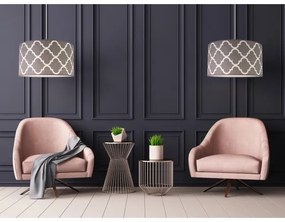 Duolla - Luster na lanku MAROKO 1xE27/40W/230V pr. 45 cm šedá/biela