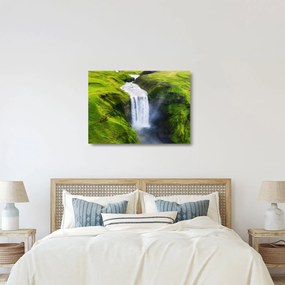 Sklenený obraz - Vodopád Skogafoss (70x50 cm)