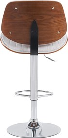 Barová stolička Clawson - látka, chróm rám - orech/krém