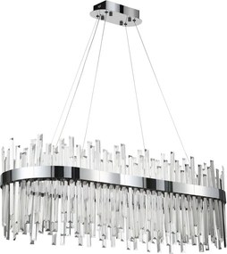 Toolight Toolight, LED krištáľové svietidlo 80x35 cm, 62W, APP1514-CP80, chrómová, OSW-03262