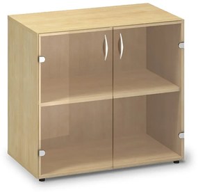 Nízka sklenená skriňa ProOffice 80 x 45,8 x 73,5 cm, divoká hruška
