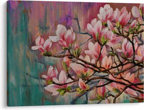 Obraz - Olejomaľba, Rozkvitnutá sakura (70x50 cm)