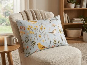 Obliečka na vankúš z mikrovlákna SPRING BIRDS 50x70 cm, farebný