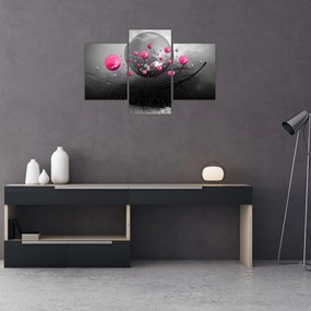 Obraz ružových abstraktných gulí (90x60 cm)
