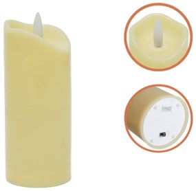 LED stĺpová sviečka RUHHY 12,5 cm béžová