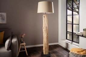 Stojacia lampa z naplaveného dreva Rousilique béžová
