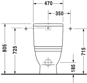 DURAVIT Starck 3 Big Toilet WC misa kombi s Vario odpadom, 435 mm x 400 mm x 735 mm, s povrchom WonderGliss, 21040900001