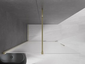 Mexen Velar, sprchová zástena s posuvnými dverami Walk-in 130 x 200 cm, 8mm sklo námraza, zlatá lesklá, 871-130-000-33-50
