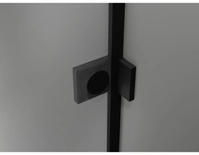 Mexen, Mexen Lunar L Otočné pravé sprchové dvere 90 cm, priehľadné, čierne - 834L-090-000-70-00-P