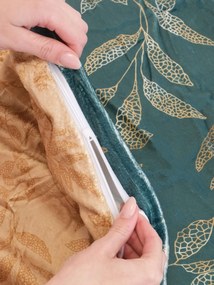 Predĺžené obliečky mikroplyš Digital – Gabriela tmavo zelená