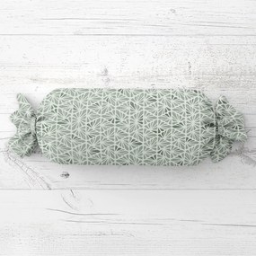 Biante Vankúš valec bonbon Sandra SA-627 Pastelovo zelená mozaika na bielom 15x40 cm