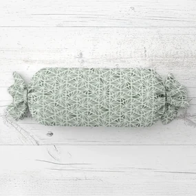 Biante Vankúš valec bonbon Sandra SA-627 Pastelovo zelená mozaika na bielom 15x40 cm