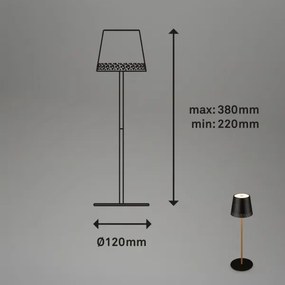 Brilo - LED stolná nabíjacia dotyková lampa KIKI LED/2,6W/5V IP44 2600 mAh čierna