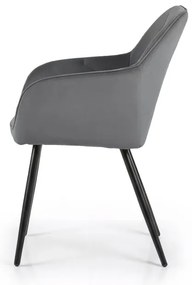 Sada dvoch jedálenských stoličiek DIAMANT zamatové, grafitové / čierne nohy (2 ks)