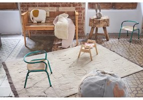 Krémový prateľný ručne tkaný bavlnený detský koberec 140x200 cm ABC – Lorena Canals