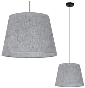 Závesné svietidlo Len, 1x šedé textilné tienidlo, (fi 38 cm), b