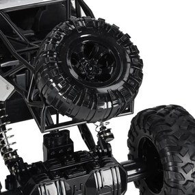 KIK Diaľkovo ovládané RC Rock Crawler 1:12 4WD kovové terénne auto, strieborné