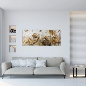 Obraz - Abstraktná kvetinová maľba (120x50 cm)