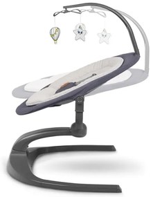 Lionelo - Detské hojdacie kresielko s melódiou RINA 4× AA Grey Concrete + diaľkové ovládanie