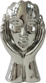 Dekorácia Hlava 23 cm, strieborná%