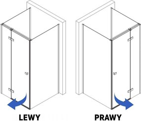 3-stenný štvorcový sprchový kút REA ATLAS PRAVÝ 90/dvere x 90/zástena cm, chróm/transparent - bez vaničky