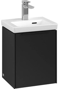 VILLEROY &amp; BOCH Subway 3.0 závesná skrinka pod umývadielko, 1 dvierka, pánty vpravo, 351 x 309 x 429 mm, Volcano Black, C58401VL