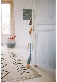 Krémový prateľný ručne tkaný bavlnený koberec 170x120 cm Bereber Rhombs – Lorena Canals