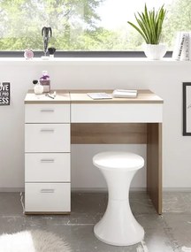 Toaletný/písací stolík Make Up, dub sonoma/biely
