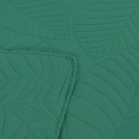 Zelený prehoz na posteľ so vzorom LEAVES Rozmer: 200 x 220 cm