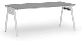 Kancelársky stôl PRIMO SIGMA, 1800 x 900 mm, biela podnož, grafit