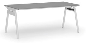 Kancelársky stôl PRIMO SIGMA, 1800 x 900 mm, biela podnož, grafit