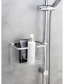 Kúpeľňová polička bez vŕtania z nehrdzavejúcej ocele v lesklej striebornej farbe Valognes – Wenko