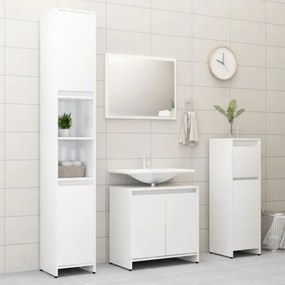 vidaXL 4-dielna súprava kúpeľňového nábytku,lesklá biela, drevotrieska-