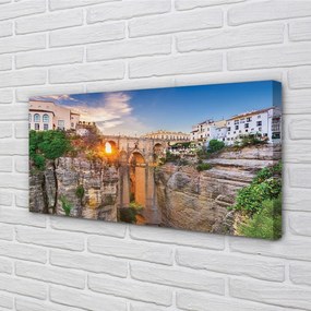 Obraz na plátne Španielsko Bridge sunset 125x50 cm