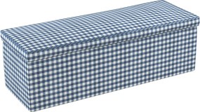 Truhlica čalúnená farba produktu tmavomodrá látka vzorované
