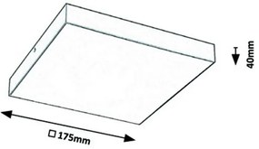 Rabalux LED vonkajšie stropné svietidlo TARTU 18W | 1800lm | 2800-6000K CCT | IP44 - čierna
