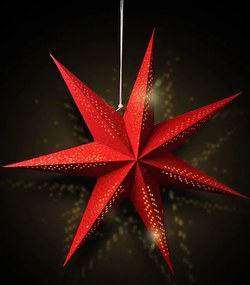 LED vianočná závesná hviezda 60 cm - 20 LED - červená
