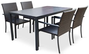 Záhradný jedálenský set Viking L + 4x ratanová stolička Wicker Pat
