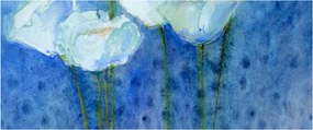 Obraz - Biele tulipány (120x50 cm)