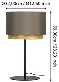 Eglo 390123 - Stolná lampa MARCHENA 1xE27/40W/230V hnedá