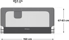 Bezpečnostná zábrana na posteľ Cover 25 sivá 150 cm