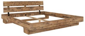 furniture-nabytek.cz - Masívna posteľ Madras z recyklovanej borovice, lakovaná, hnedá – 140×200 cm