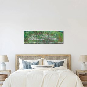 Obraz - Claude Monet, The Japanese Footbridge, reprodukcia (s hodinami) (90x30 cm)